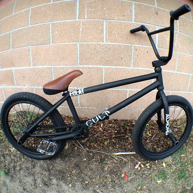 Freshened up my bike a lil. Thanks to @eclatbmxparts #flatblack #almond #cultshit