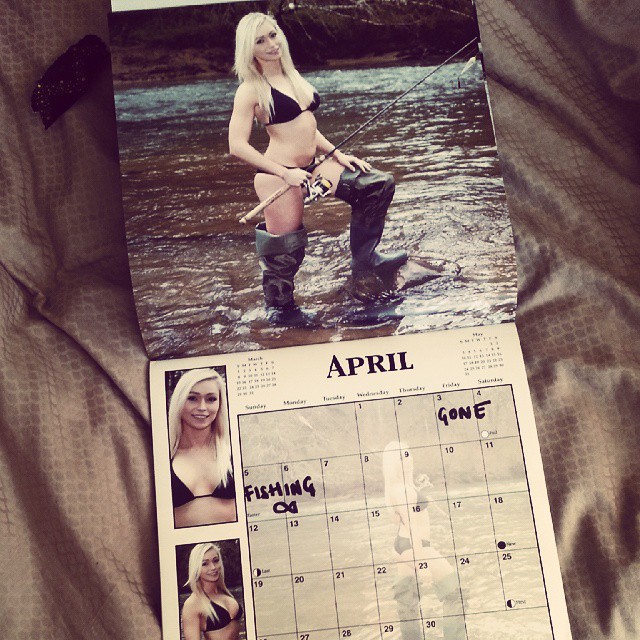 @discomead out doing herself again, women in waders calendar and a weekend away trout fishing.